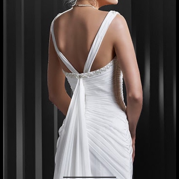 Ivory Enzoani Chiffon Draped Back wedding gown - Picture 9 of 13